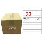 【龍德】LONGDER 三用電腦標籤 A4 33格 27*70mm可再貼1000張/箱 LD-891-WR-B(適用雷射、噴墨、影印), , large