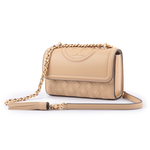 TORY BURCH Fleming 縫線翻蓋小款流蘇二用包/沙色, , large