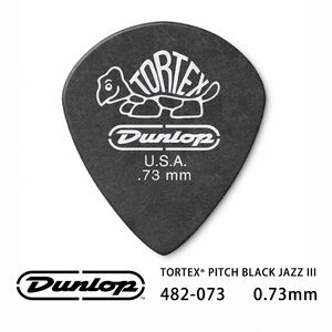 Jim Dunlop Tortex Pitch Black Jazz lll 482R 0.73mm Pick