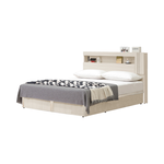 【Homelike】 喜家居附插座收納床台組-雙人5尺(2542), , large