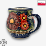 【SOLO歐洲家居】波蘭製 Cerraf 波蘭陶 350ml 胖胖杯 馬克杯 水杯 咖啡杯 雅紅之宴系列, , large