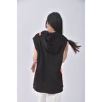 (L) armani exchange棉質連帽背心黑色外套二手衣, , large