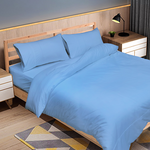 【多利寶寢具】FITNESS 純棉素色雙人被套-水藍色, , large