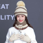 Fleece-Lined Beanie Set – 4 Pcs, , large