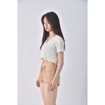 (XL) jojo jeans質感丹寧牛仔棉質純棉杏色短褲二手衣, , large