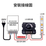 12V-24V單色燈條旋鈕式調光器30A, , large