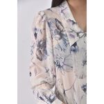 (S) amy company質感花紋白色短袖上衣二手衣, , large