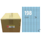 【龍德】LONGDER 三用電腦標籤 A4 198格9*33mm 淺藍 1000張/箱 LD-825-B-B(適用雷射、噴墨、影印), , large