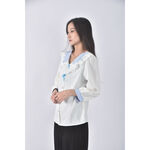 (L) 假兩件白色長袖上衣二手衣, , large