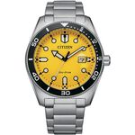 CITIZEN 星辰 光動能潮男時尚大三針手錶-黃 AW1760-81Z, , large