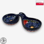 【SOLO歐洲家居】波蘭製 Cerraf 波蘭陶 14cm 分隔碗/醬料小碗 赤藍芳華系列, , large