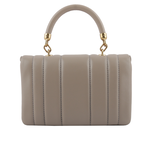 TORY BURCH Kira 直條縫線皮革手提/斜背迷你二用包/灰色, , large