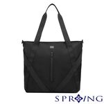 SPRING-尼龍大容量托特包斜背包中性簡約托特斜背包學生書包, , large