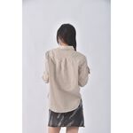 (L) warion質感格紋棕色長袖上衣二手衣, , large