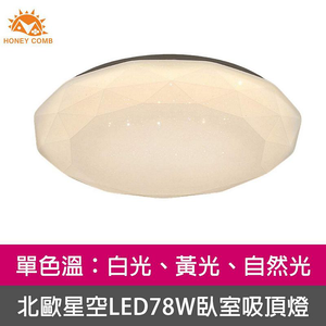 [Honey Comb]北歐星空LED78W臥室吸頂燈 黃光(V2022Y)