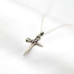 【Angel & Me】Faith Nail Cross s925 sterling silver necklace birthday gift, , large