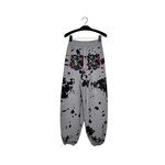 Gray splash-ink girdle pants, , large