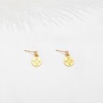 【Angel & Me】Luck Compass s925 sterling silver 24k gold plated earrings gift, , large