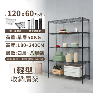 【KIWISH】120X60系列層架 四/五/六/七/八層 收納架 置物架 鐵力士架 波浪架 收納櫃 架子 鐵架 層架
