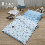 BUHO 台灣製 天然純棉透氣雙層紗兒童睡墊四季被三件組-(多款任選), , large