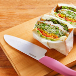 【KYOCERA京瓷】日本京瓷 經典莫蘭迪色系 抗菌多功能精密陶瓷刀 料理刀 廚房三德刀(14cm)-咖啡, , large