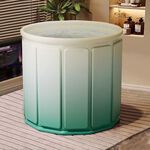 【AOTTO】免安裝特大款快速折疊泡澡桶-藍花(BJ-003B), , large