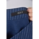 (M) vicky丹寧牛仔質感條紋藍色長袖上衣二手衣, , large