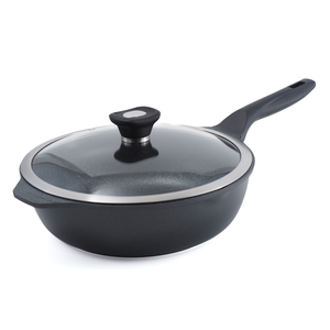 米雅可礦岩鑄造不沾深寬平底鍋-30cm-附蓋-1支