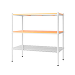 【Y HOUSE】90x45x90 cm pine three-layer storage rack rack iron rack - painted white wood, , large