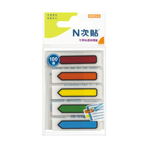 【N次貼】66509 透明螢光可再貼標籤 45x12mm 5色 100張/5條/袋