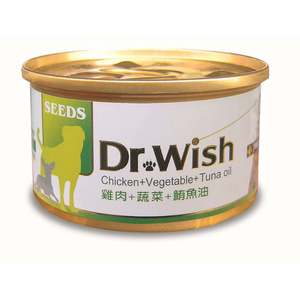 【拉拉寵物小舖】seeds 惜時 狗罐頭 Dr.Wish 泥狀 愛犬調整配方營養食 雞肉+蔬菜+鮪魚油 85g*24瓶
