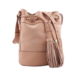 SEE BY CHLOE VICKI 山羊皮拼麂皮水桶包/粉色, , large