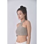 (S) 【安于晴Charlene私服】captain質感掛脖棕色上衣二手衣, , large