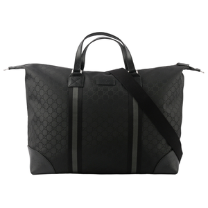 GUCCI GG Logo 帆布及皮革二用公事包/行李袋/淺粉色