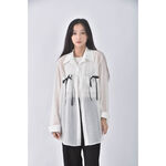 (F) 【粿粿私服】質感修身短版透膚白色罩衫二手衣, , large