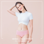 【Clany可蘭霓】台灣製絲蛋白美膚內褲 ｜莫代爾親膚透氣低敏・中腰女內褲 M&ndash;XL 無辜粉 2152-32, , large