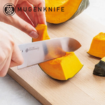 【日本協和工業】日本製 三德刀17cm（鉬釩鋼/鋸齒刃/切菜刀/切肉刀/多用途料理刀/夢MUGEN系列)橘色, , large