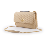 TORY BURCH Kira 縫線設計翻蓋肩背/斜背鍊包/沙漠色, , large