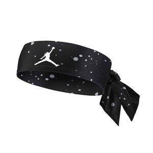 [秉宸] NIKE JORDAN DRI-FIT 印花綁帶式頭帶 黑x白Logo 運動髮帶 籃球頭帶 J1007578