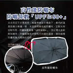[日日好物]生活良品-車用前檔鈦銀防曬摺疊傘汽車擋風玻璃遮陽板1支/袋(附皮質傘套), , large