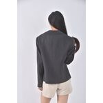 (M) five pence羊毛條紋灰色外套二手衣, , large