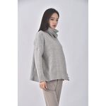 (XL) 質感高領灰色長袖上衣二手衣, , large