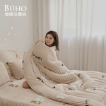 BUHO 極柔暖法蘭絨兩用毯被床包雙人加大四件組-(多款任選), , large