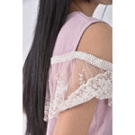 (S) 拼接粉色上衣二手衣, , large