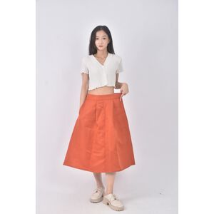(2XL) gift me love質感橘色長裙二手衣