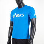 Asics 男女 短袖 T恤 運動 透氣 吸濕 快乾 抗UV 台灣製 延續 藍 [K31415-43], , large