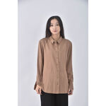 (XL) uniqlo質感羊毛羊毛素面棕色長袖上衣二手衣, , large
