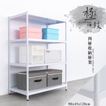 【Y HOUSE】90x45x120公分 四層無洞鐵板收納層架 置物架 鐵架-烤漆白, , large