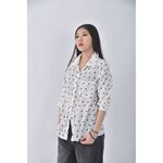 (S) jugeunke韓牌質感棉質動物白色長袖上衣二手衣, , large