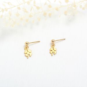 【Angel & Me】幸運草 s925 純銀 厚鍍 24k純金 一對 耳環 耳夾